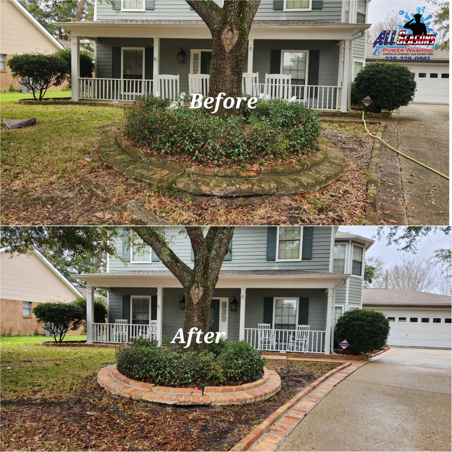 Brightened gutters and fascia